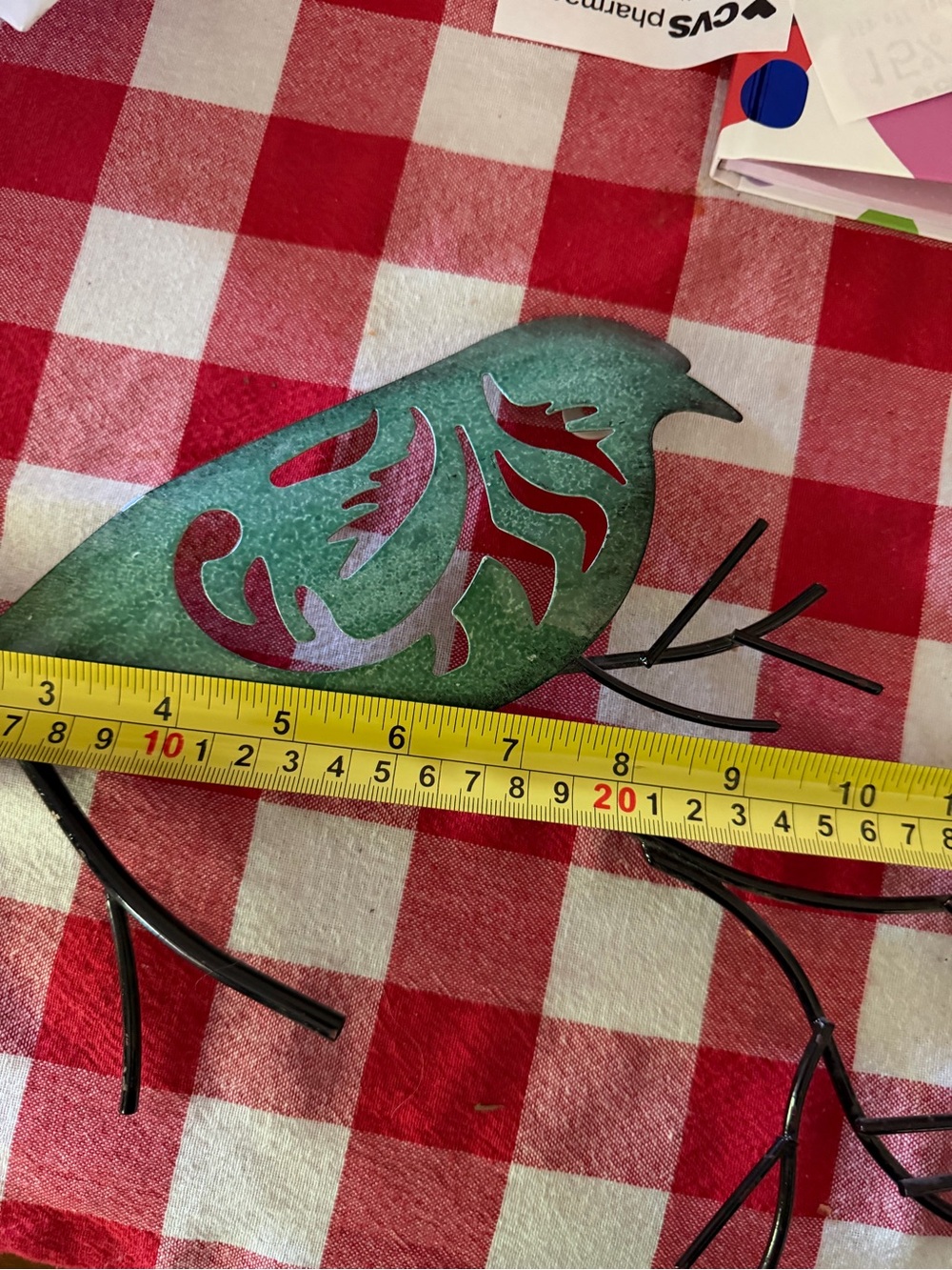 Decorative Green Metal Bird Garden Stake - Stylish Outdoor Accent